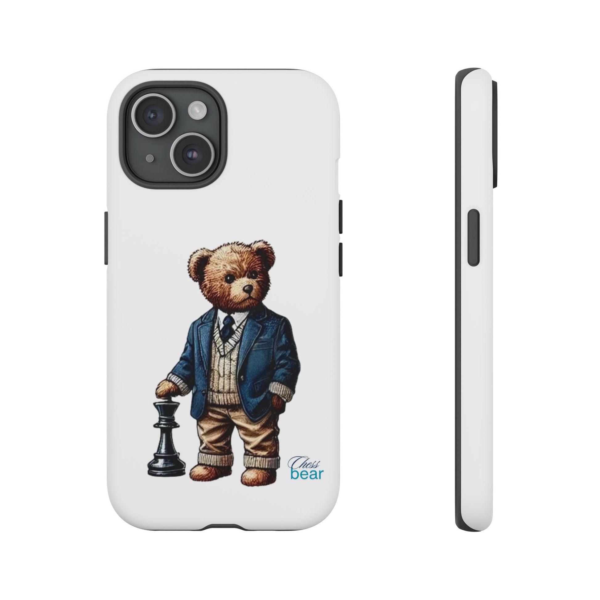 Стилен калъф за телефон Bear Chess - здрави калъфи за любителите на животни