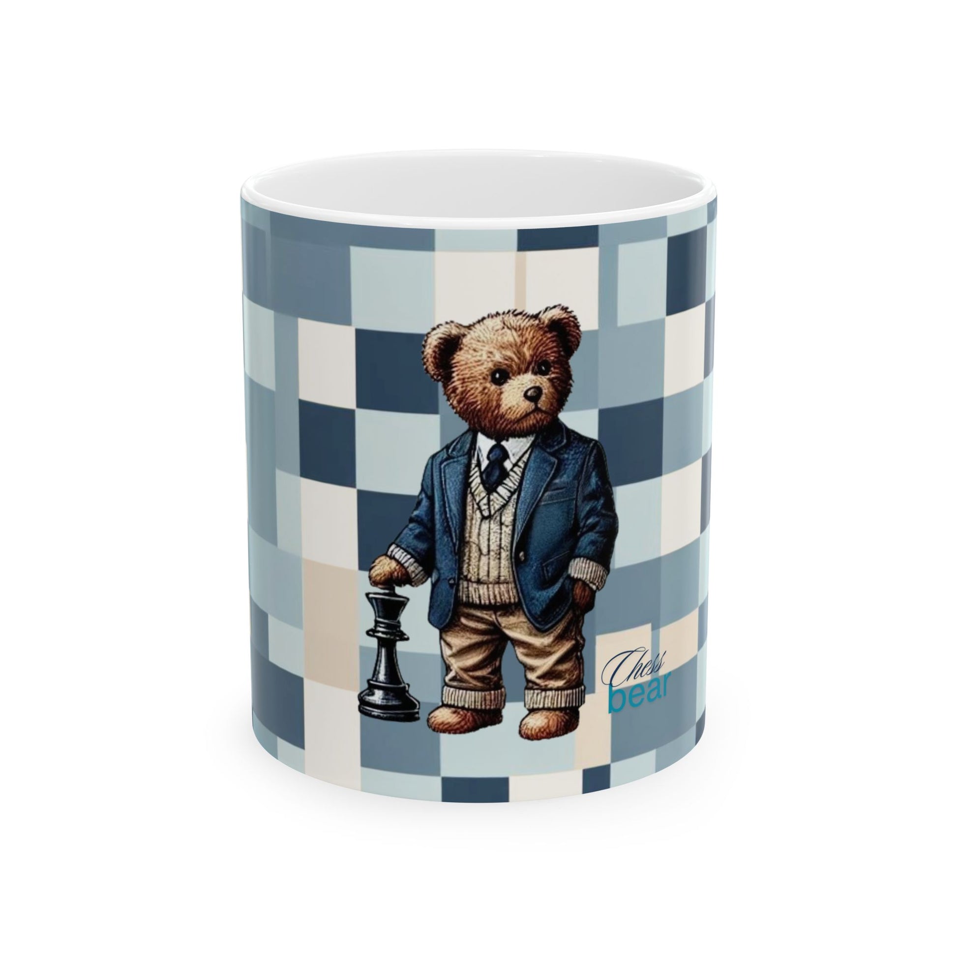 Vintage Chess Bear Ceramic Mug - 11oz & 15oz Sizes