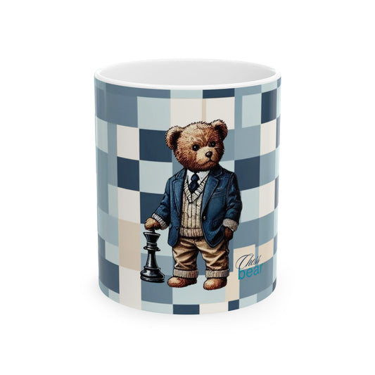 Vintage Chess Bear Ceramic Mug - 11oz & 15oz Sizes