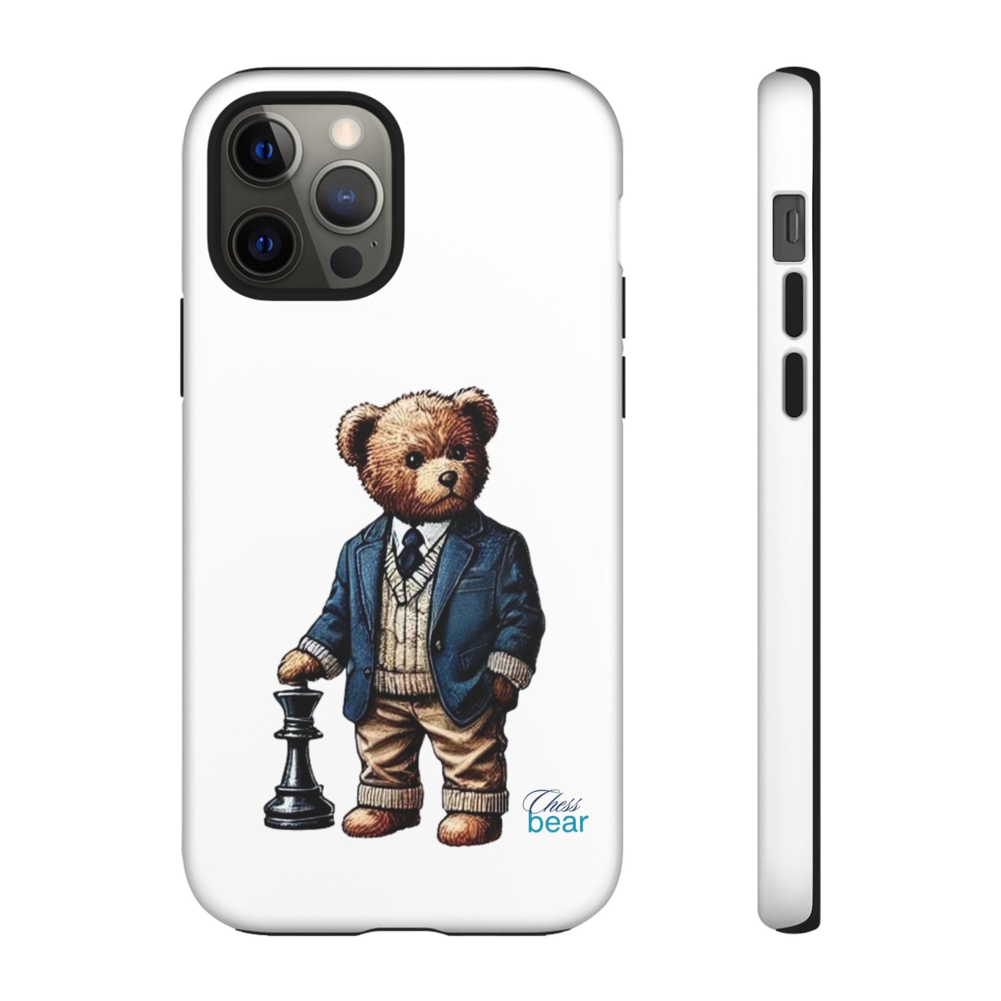 Стилен калъф за телефон Bear Chess - здрави калъфи за любителите на животни