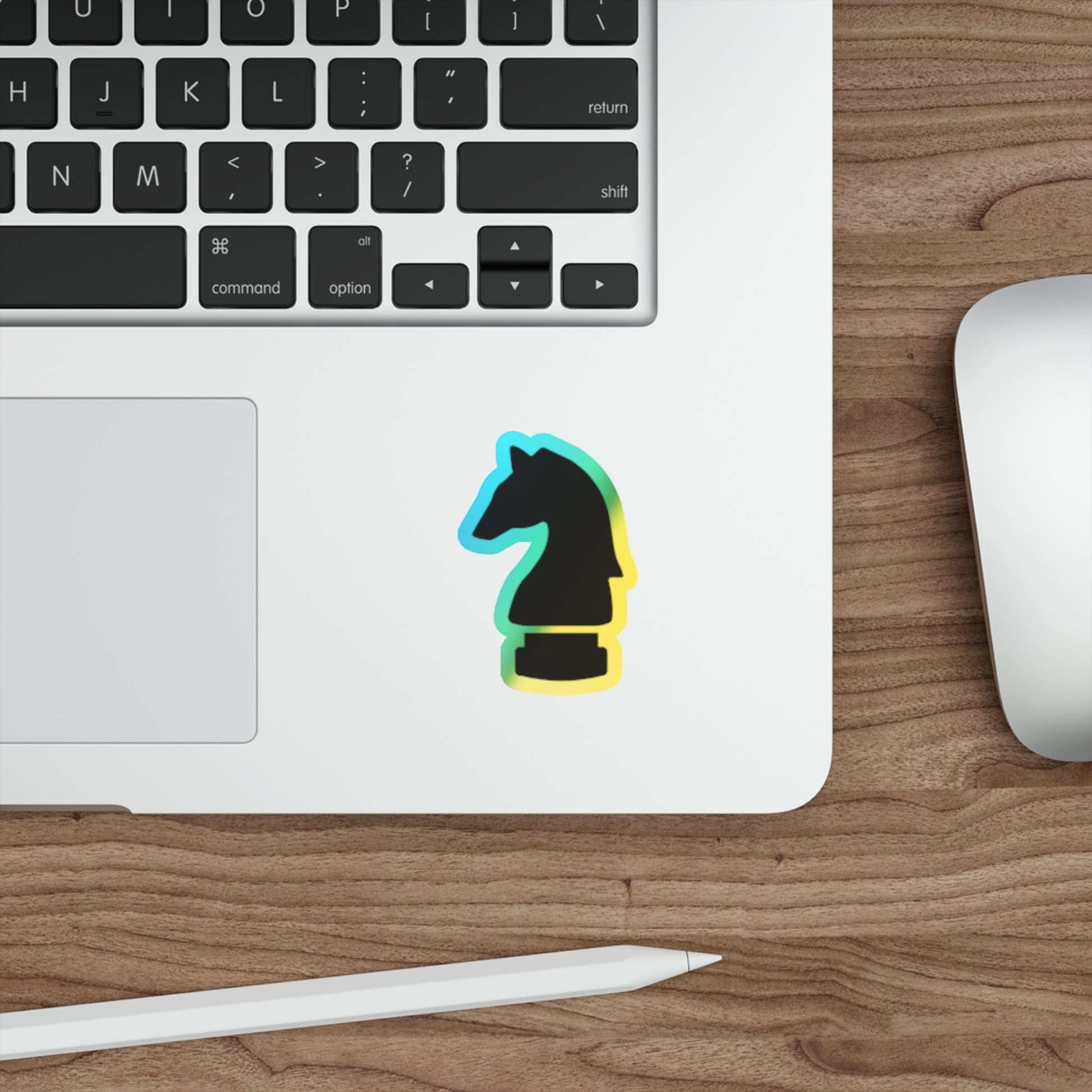 Holographic Chess Knight Die-Cut Stickers | Cool Skateboard Accessories