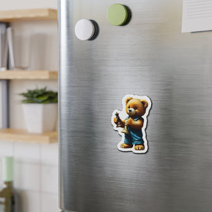 Cute Chess Bear Die-Cut Magnet - Fun Home Decor for Chess Lovers
