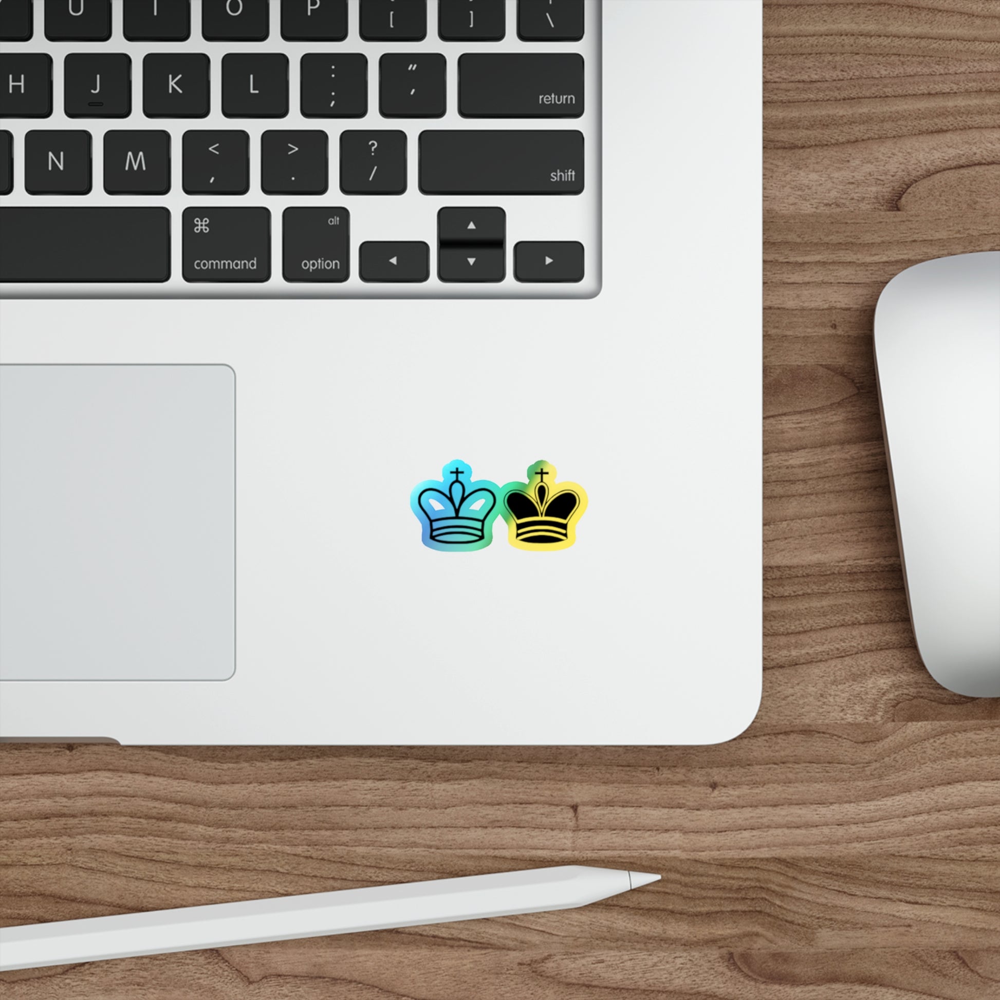 Holographic Crown Die-Cut Stickers - Vibrant, Eye-Catching Decals for Personalizing Skateboards, Laptops & More