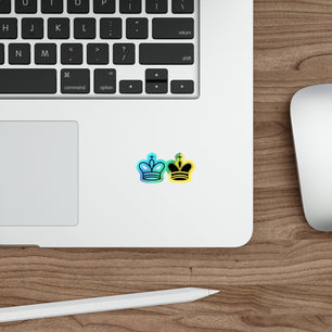 Holographic Crown Die-Cut Stickers - Vibrant, Eye-Catching Decals for Personalizing Skateboards, Laptops & More