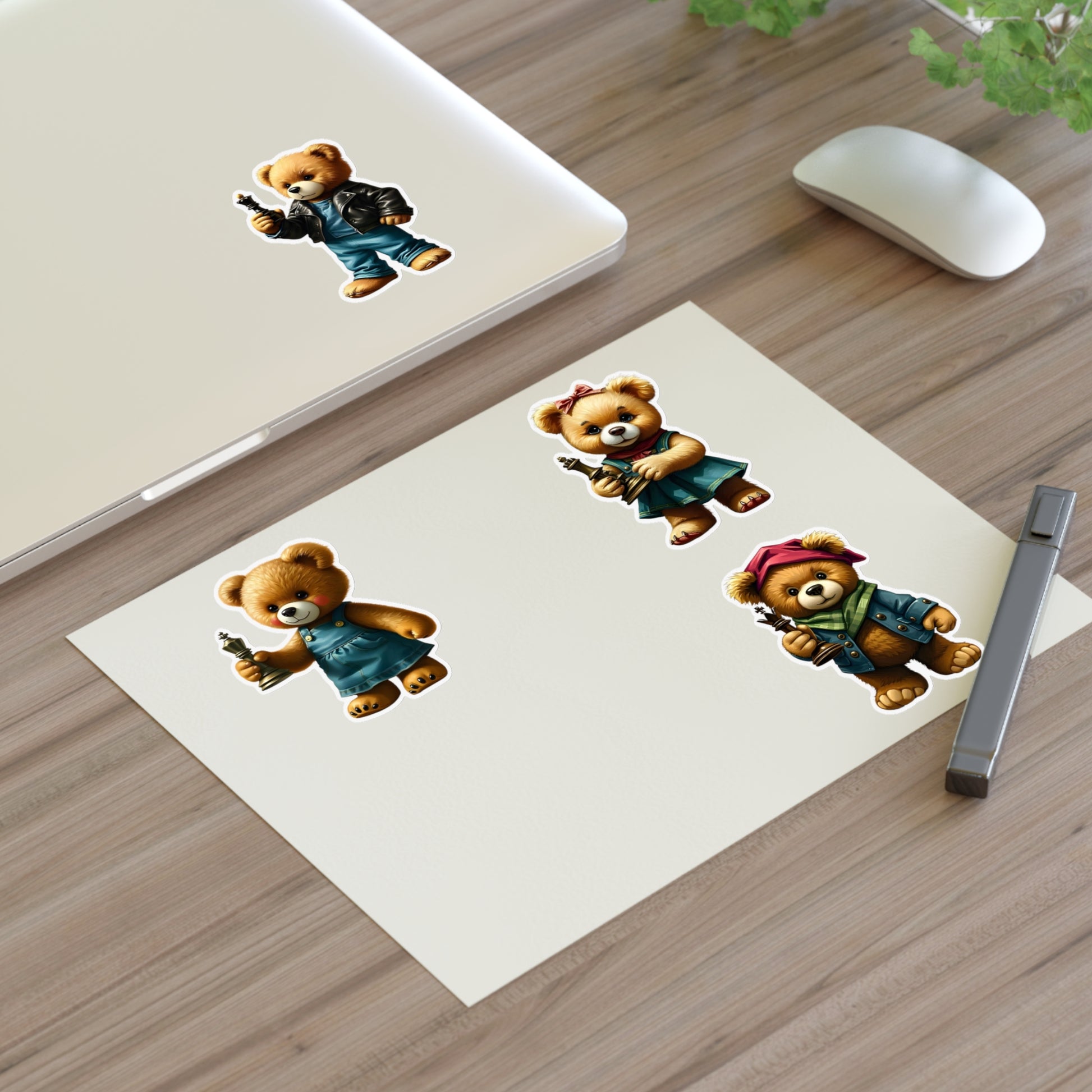 Cute Bear Character Sticker Sheets - Perfect for Kids & Scrapbooking