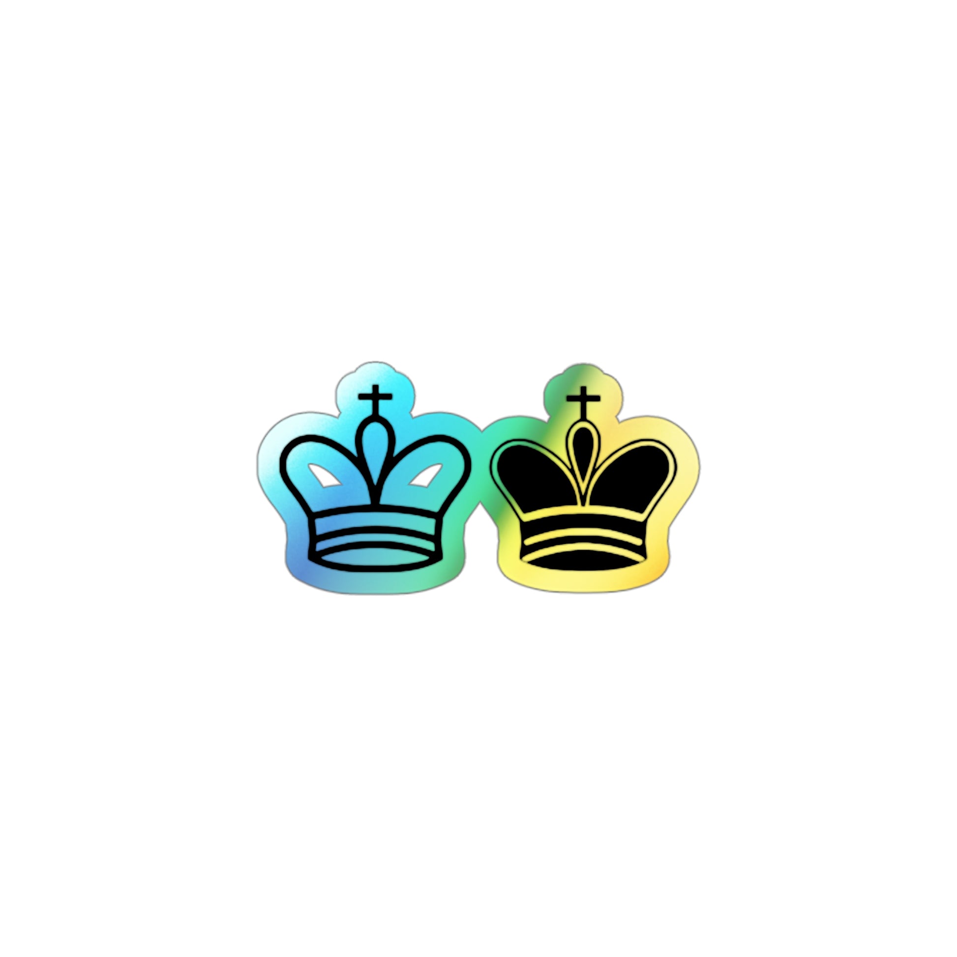 Holographic Crown Die-Cut Stickers - Vibrant, Eye-Catching Decals for Personalizing Skateboards, Laptops & More