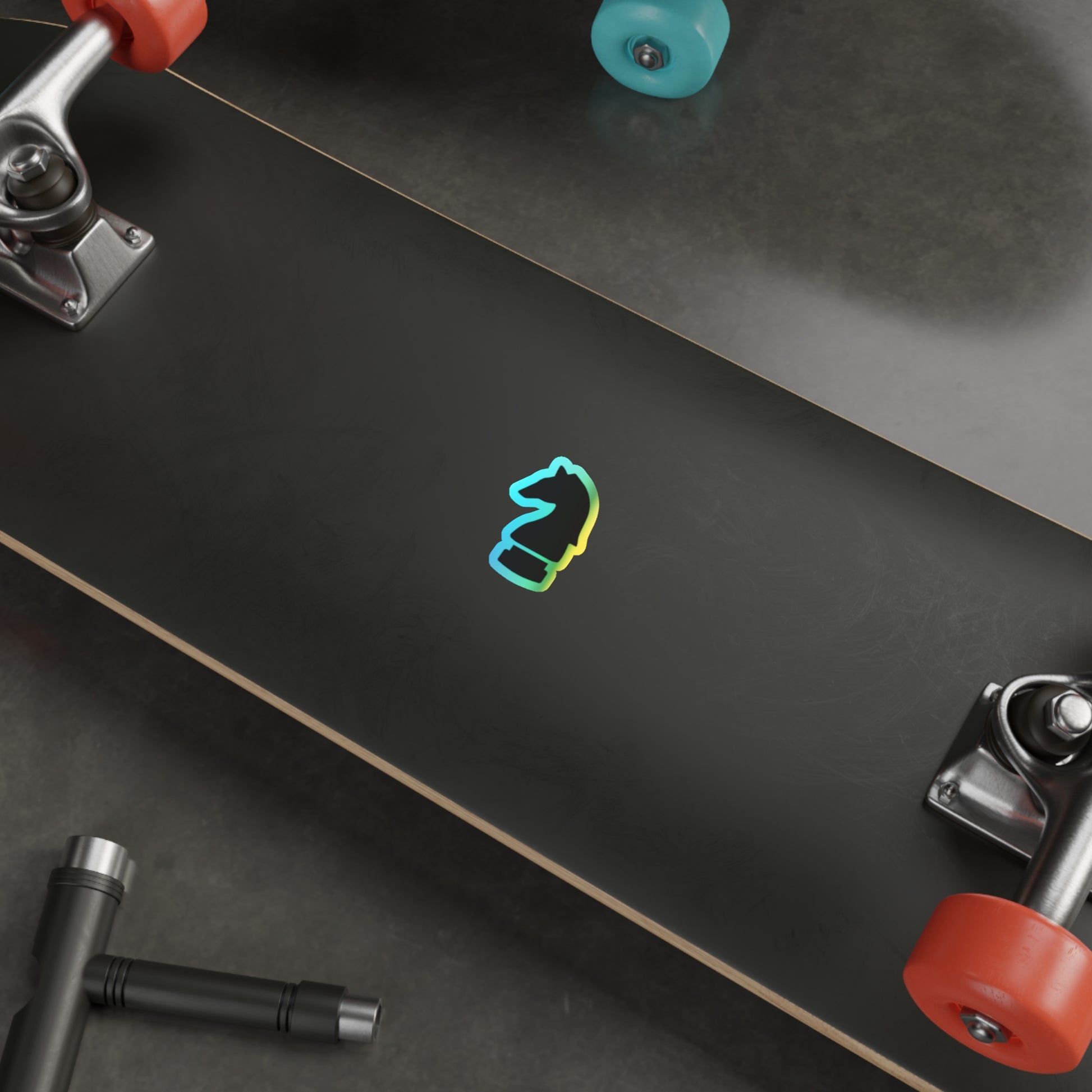 Holographic Chess Knight Die-Cut Stickers | Cool Skateboard Accessories