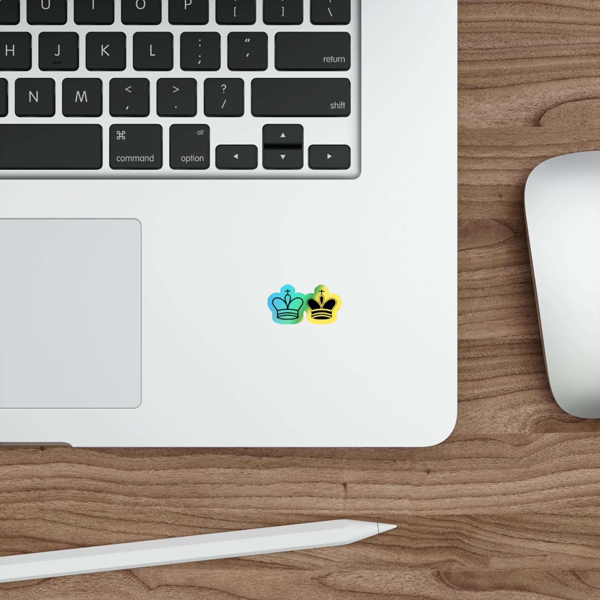 Holographic Crown Die-Cut Stickers - Vibrant, Eye-Catching Decals for Personalizing Skateboards, Laptops & More
