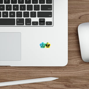 Holographic Crown Die-Cut Stickers - Vibrant, Eye-Catching Decals for Personalizing Skateboards, Laptops & More