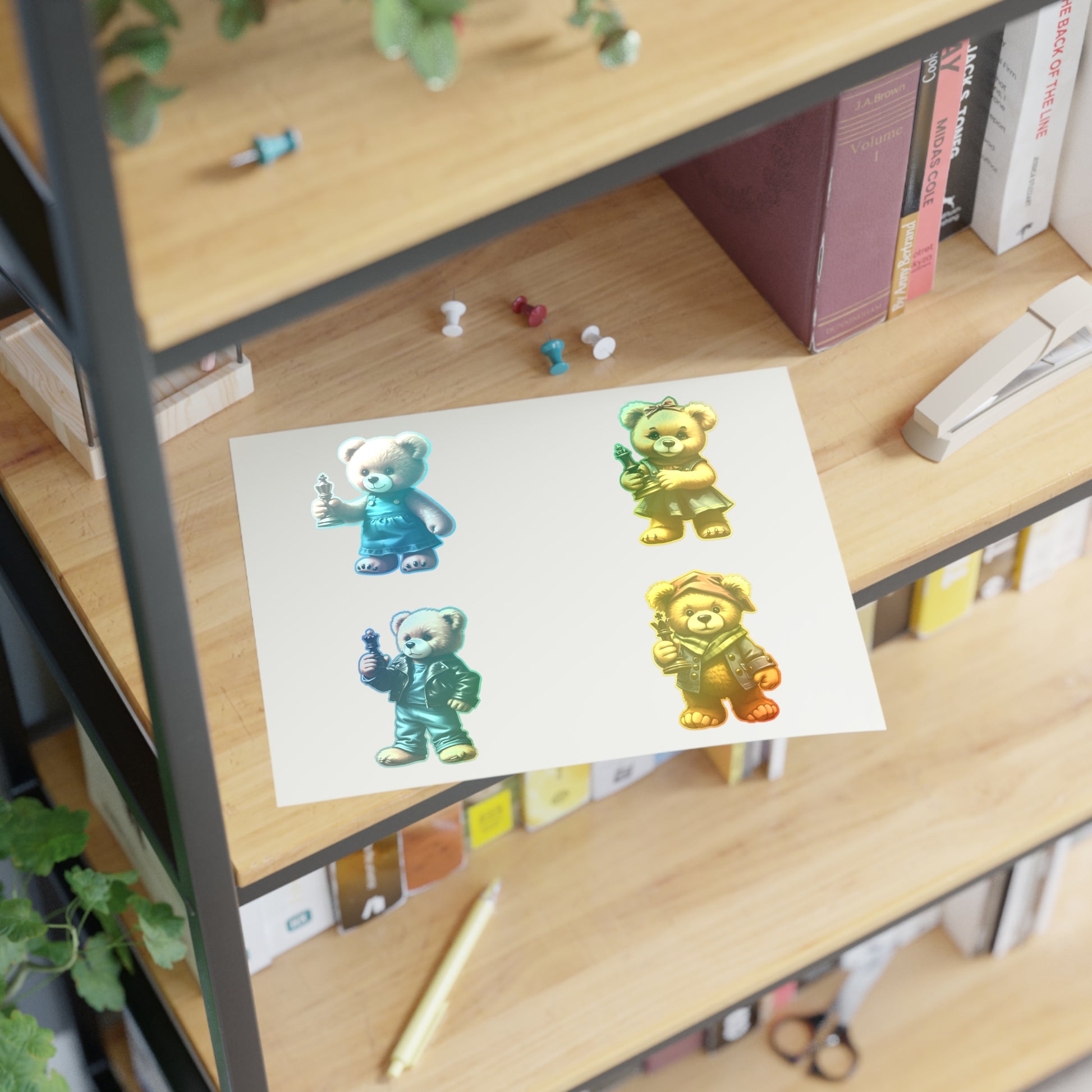 Cute Bear Character Sticker Sheets - Perfect for Kids & Scrapbooking