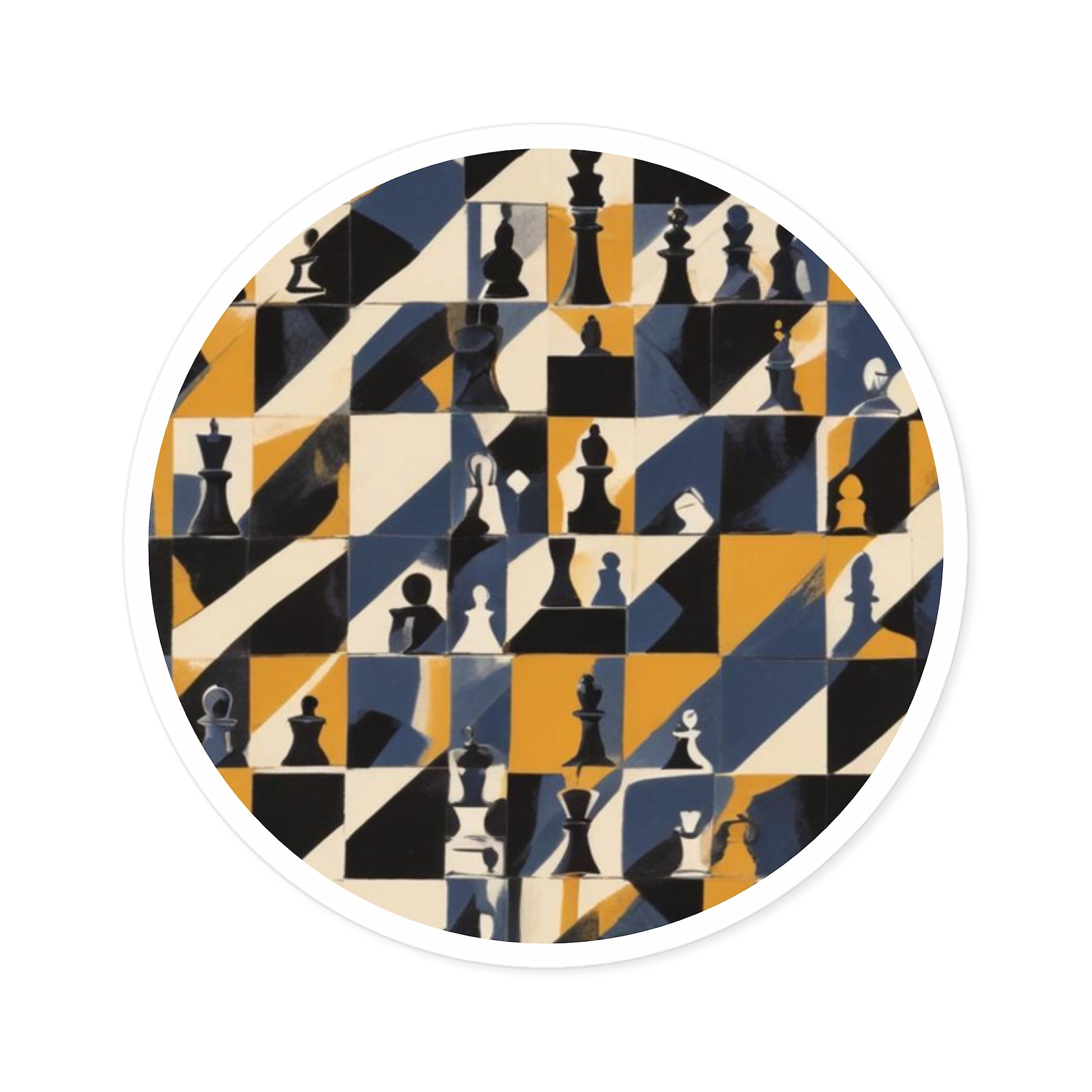 Chic Chess Design Round Stickers for Home & Office Decor