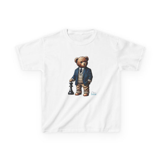 Стилна детска тениска Bear Chess - забавна памучна тениска за млади играчи