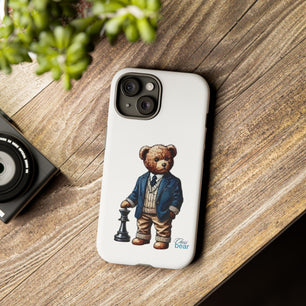 Стилен калъф за телефон Bear Chess - здрави калъфи за любителите на животни