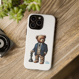 Стилен калъф за телефон Bear Chess - здрави калъфи за любителите на животни