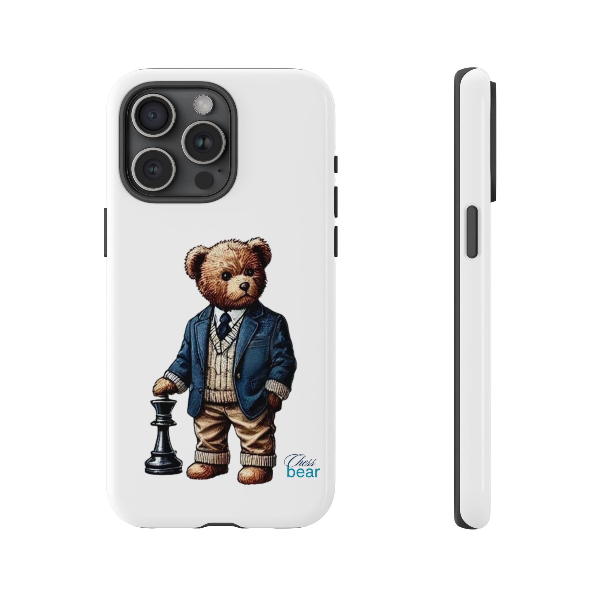 Стилен калъф за телефон Bear Chess - здрави калъфи за любителите на животни
