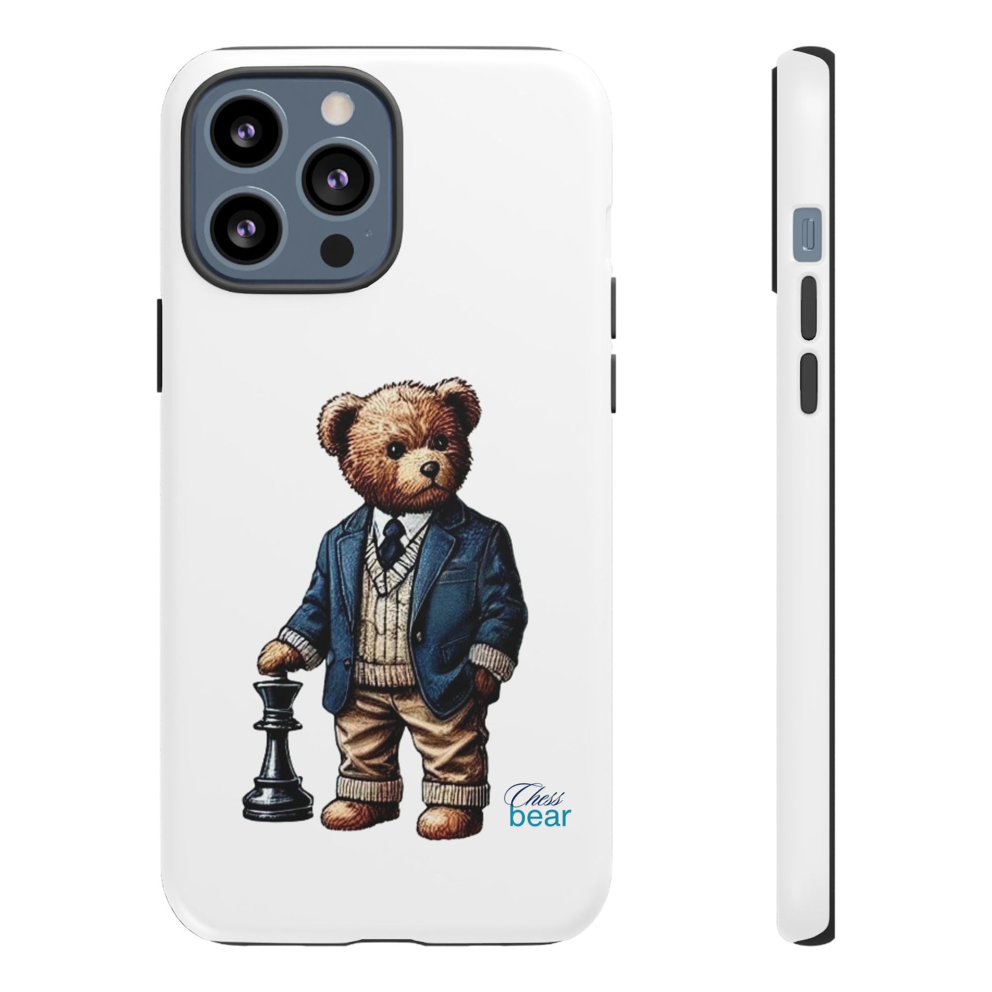 Стилен калъф за телефон Bear Chess - здрави калъфи за любителите на животни
