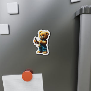 Cute Chess Bear Die-Cut Magnet - Fun Home Decor for Chess Lovers