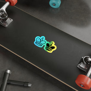 Holographic Crown Die-Cut Stickers - Vibrant, Eye-Catching Decals for Personalizing Skateboards, Laptops & More