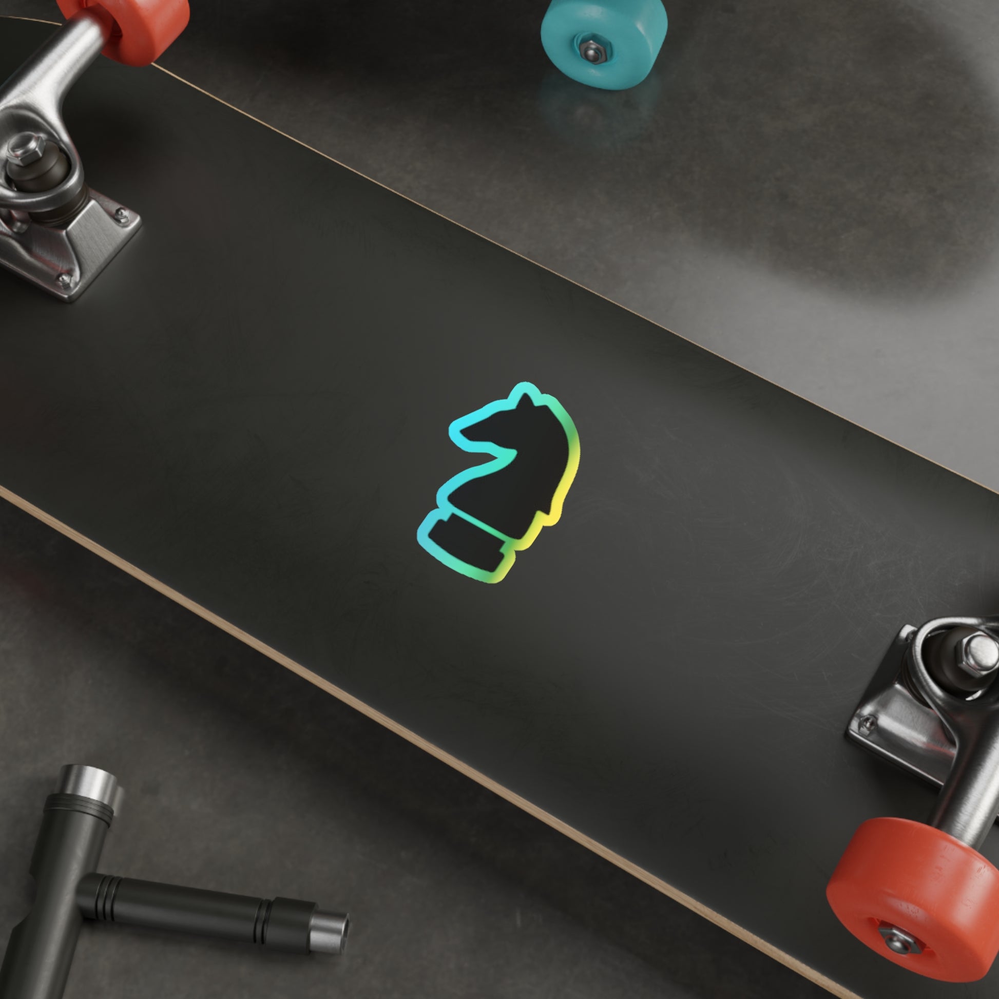 Holographic Chess Knight Die-Cut Stickers | Cool Skateboard Accessories