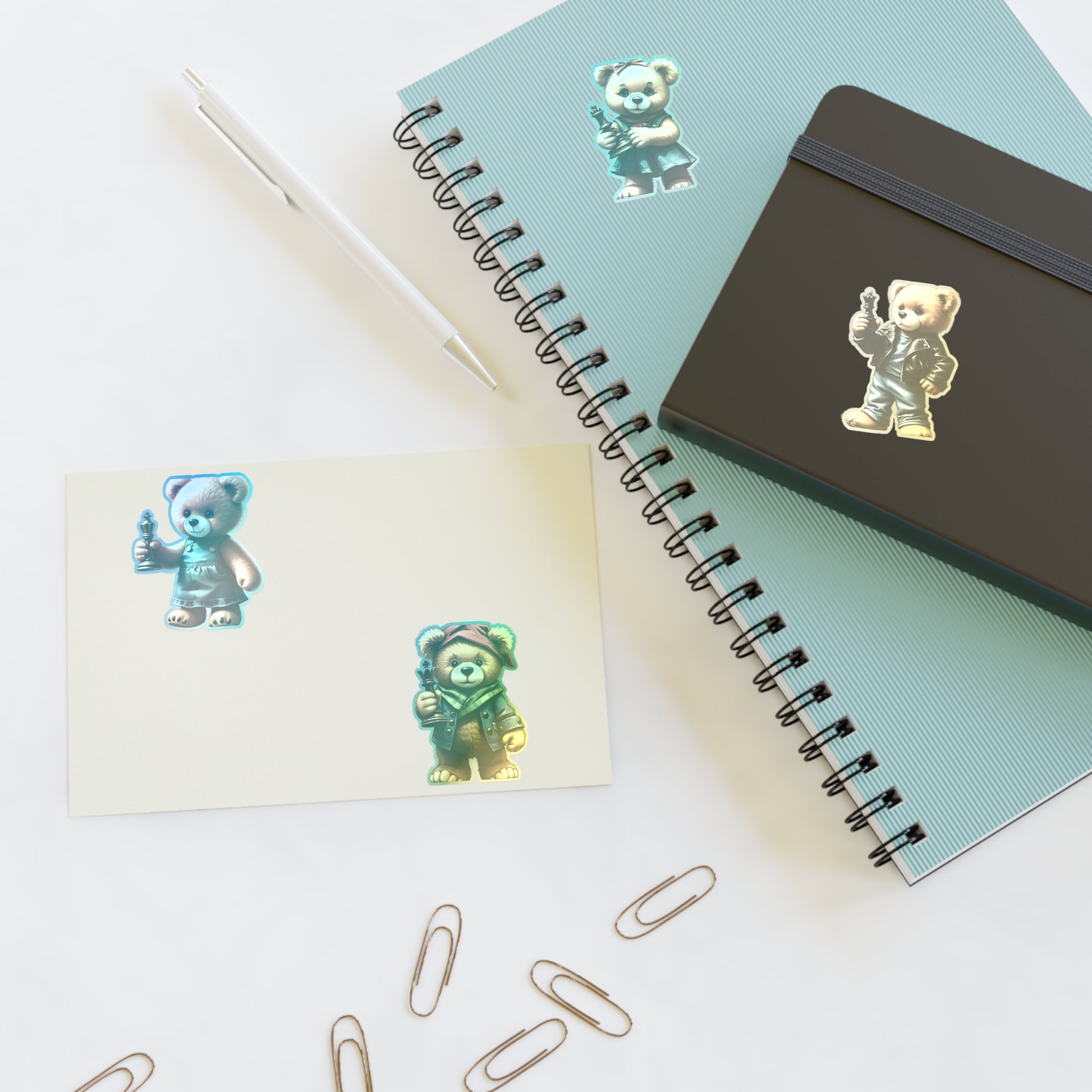 Cute Bear Character Sticker Sheets - Perfect for Kids & Scrapbooking
