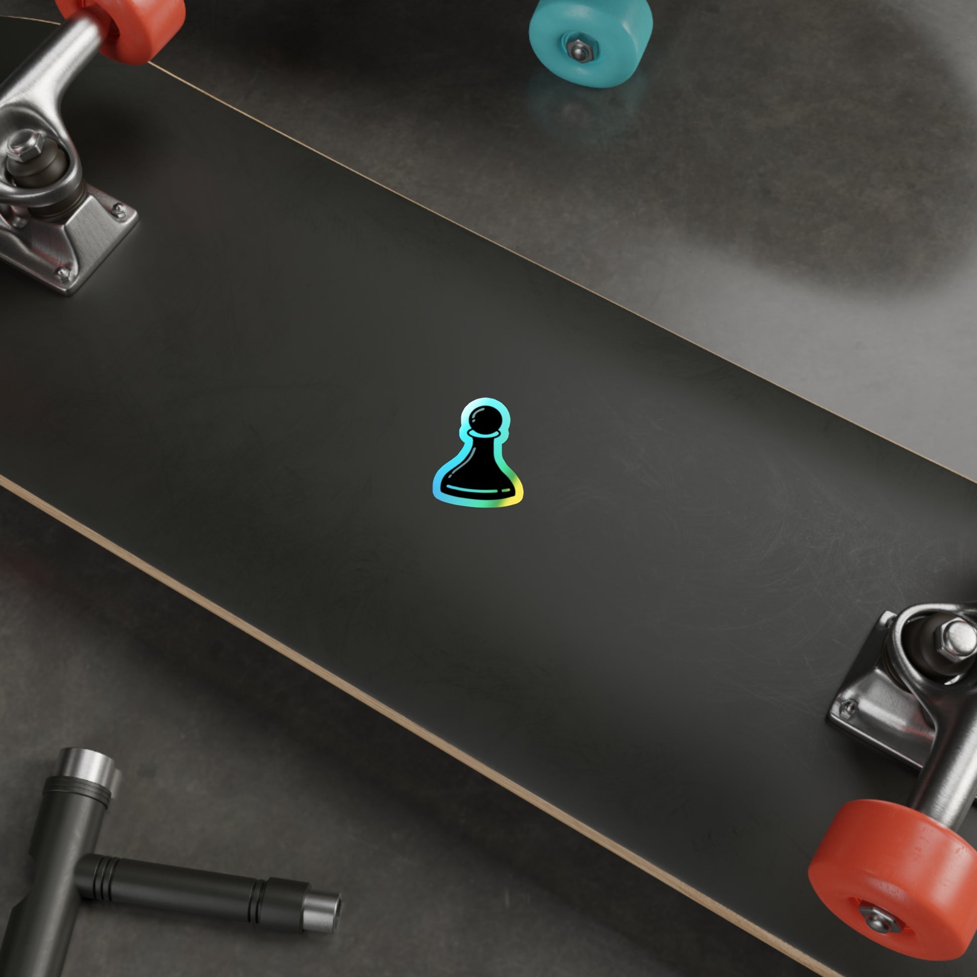 Vibrant Holographic Chess Pawn Die-Cut Stickers for Gamers and Creatives