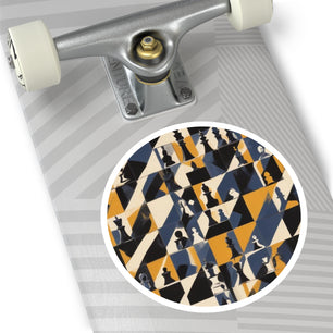 Chic Chess Design Round Stickers for Home & Office Decor