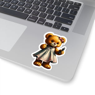 Adorable Teddy Bear Kiss-Cut Stickers for Kids & Collectors | Cute Dress Design | Perfect for Gifts & Decor