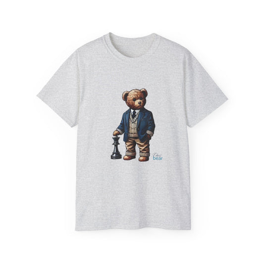 Стилна тениска с графика Bear Chess - унисекс ултрапамучна тениска