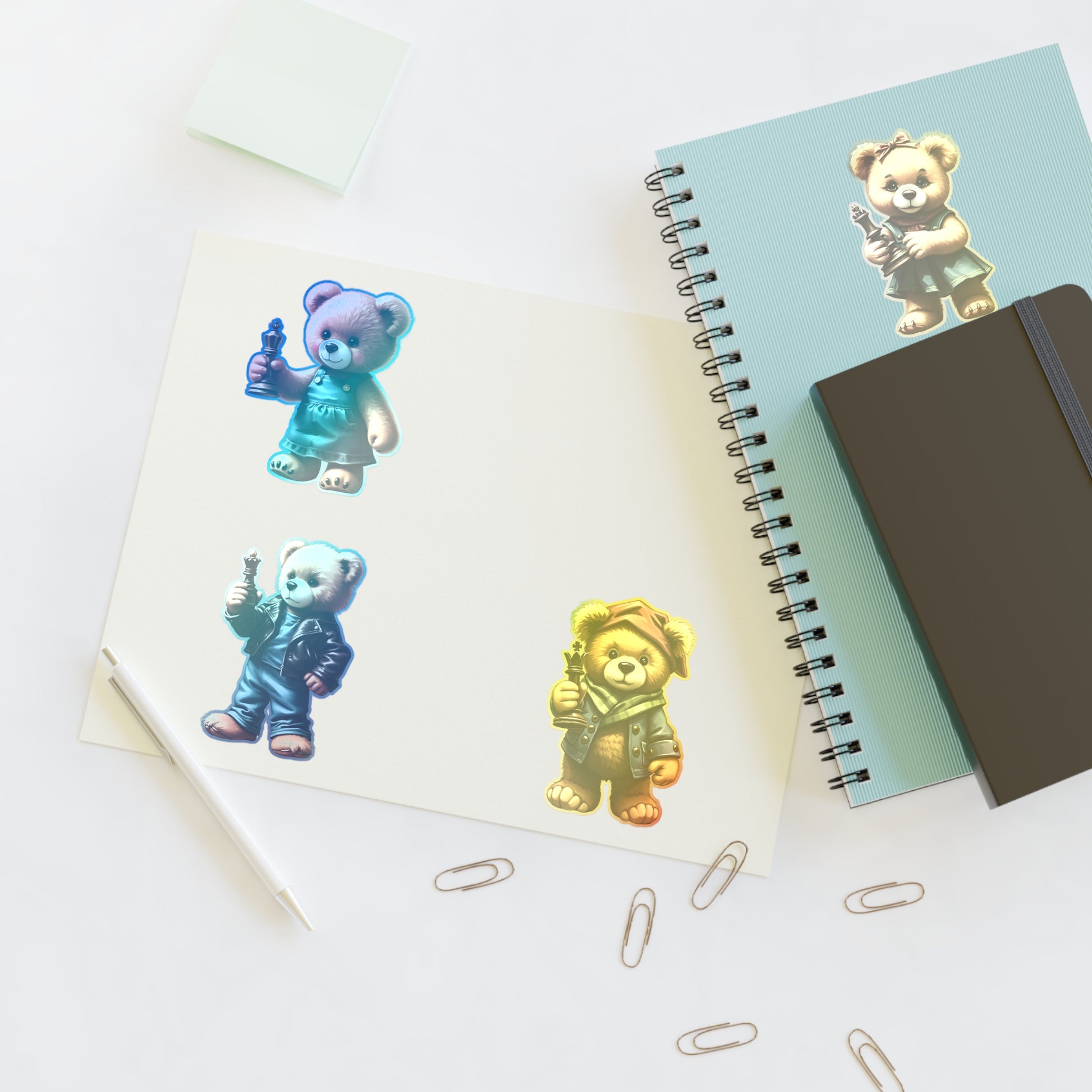Cute Bear Character Sticker Sheets - Perfect for Kids & Scrapbooking