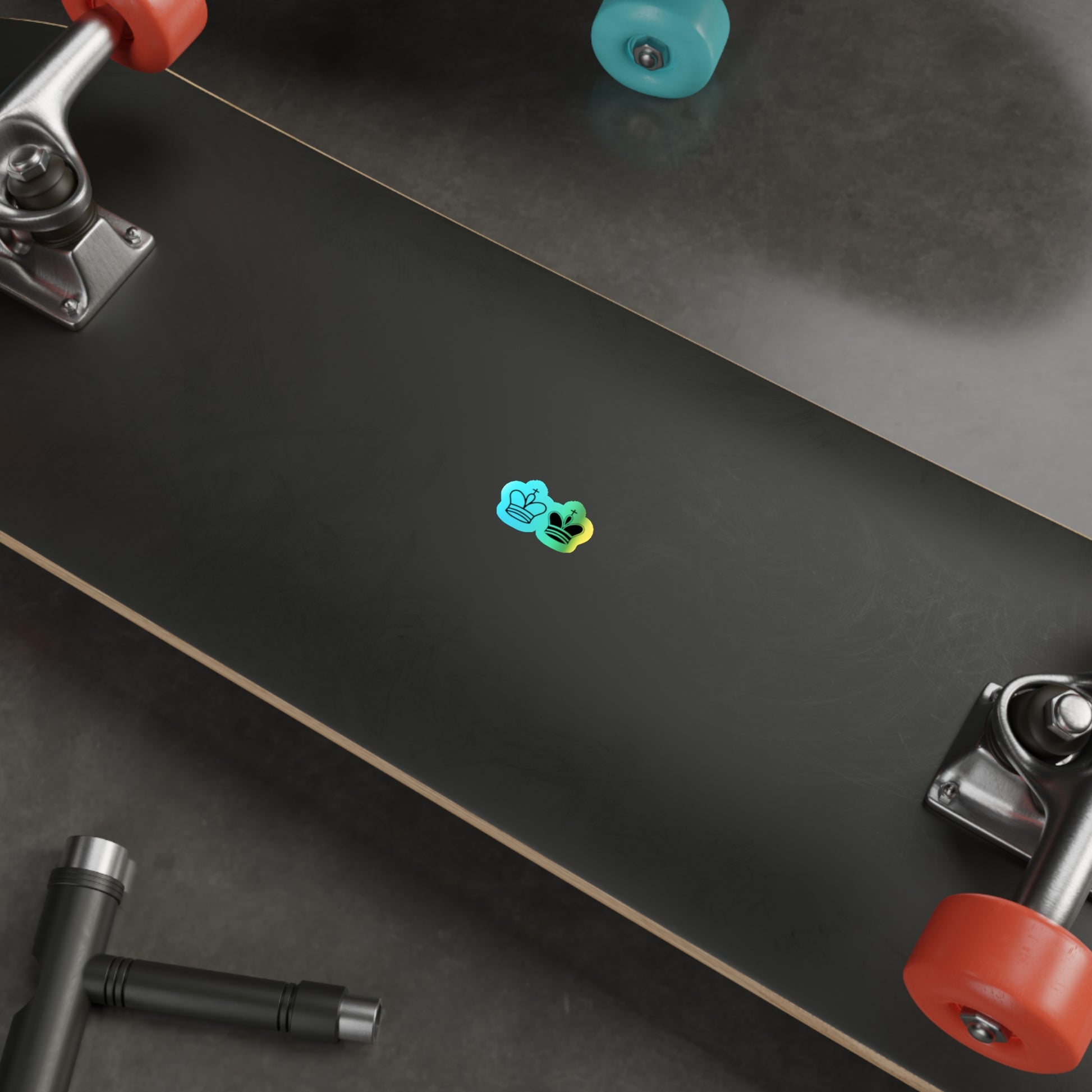 Holographic Crown Die-Cut Stickers - Vibrant, Eye-Catching Decals for Personalizing Skateboards, Laptops & More