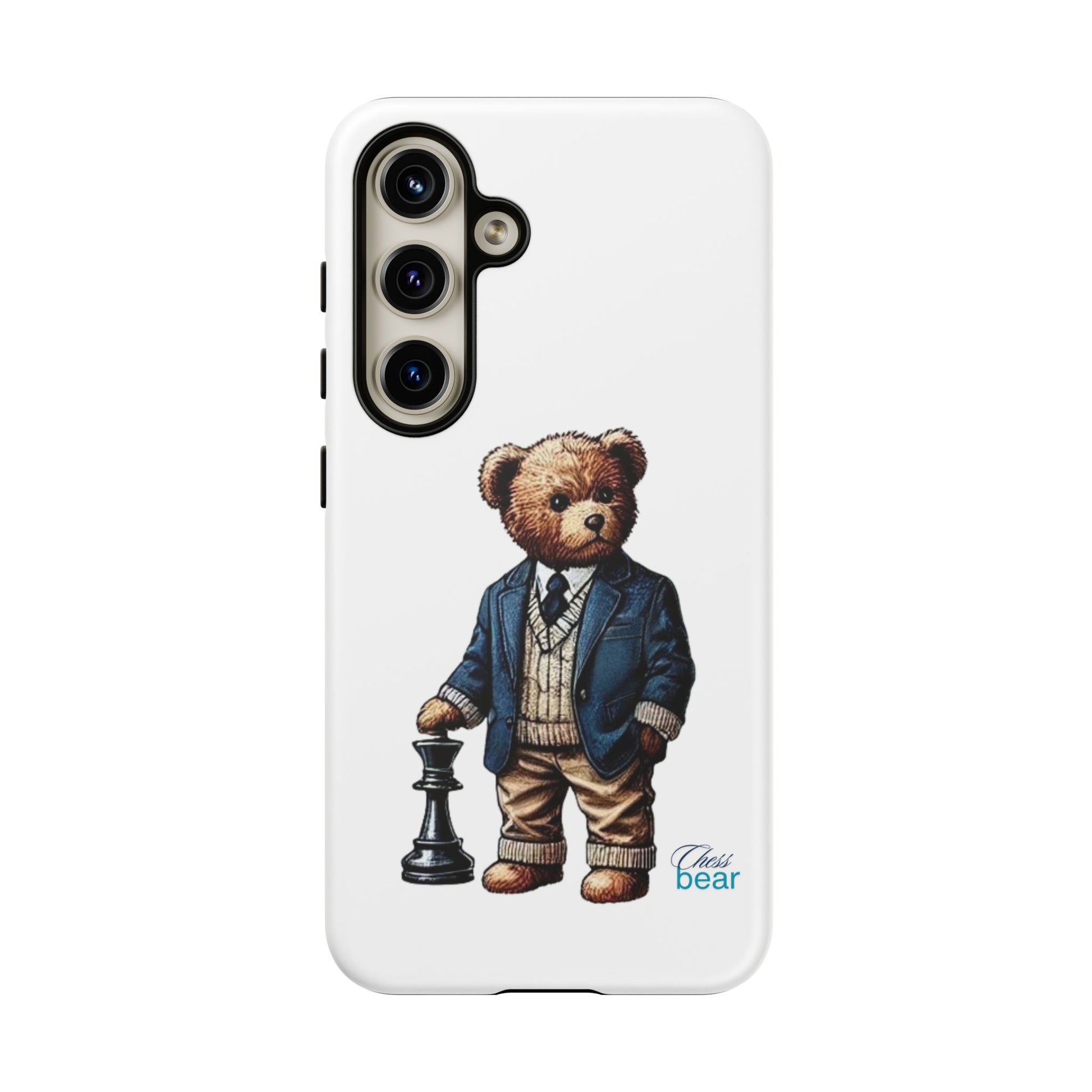 Стилен калъф за телефон Bear Chess - здрави калъфи за любителите на животни