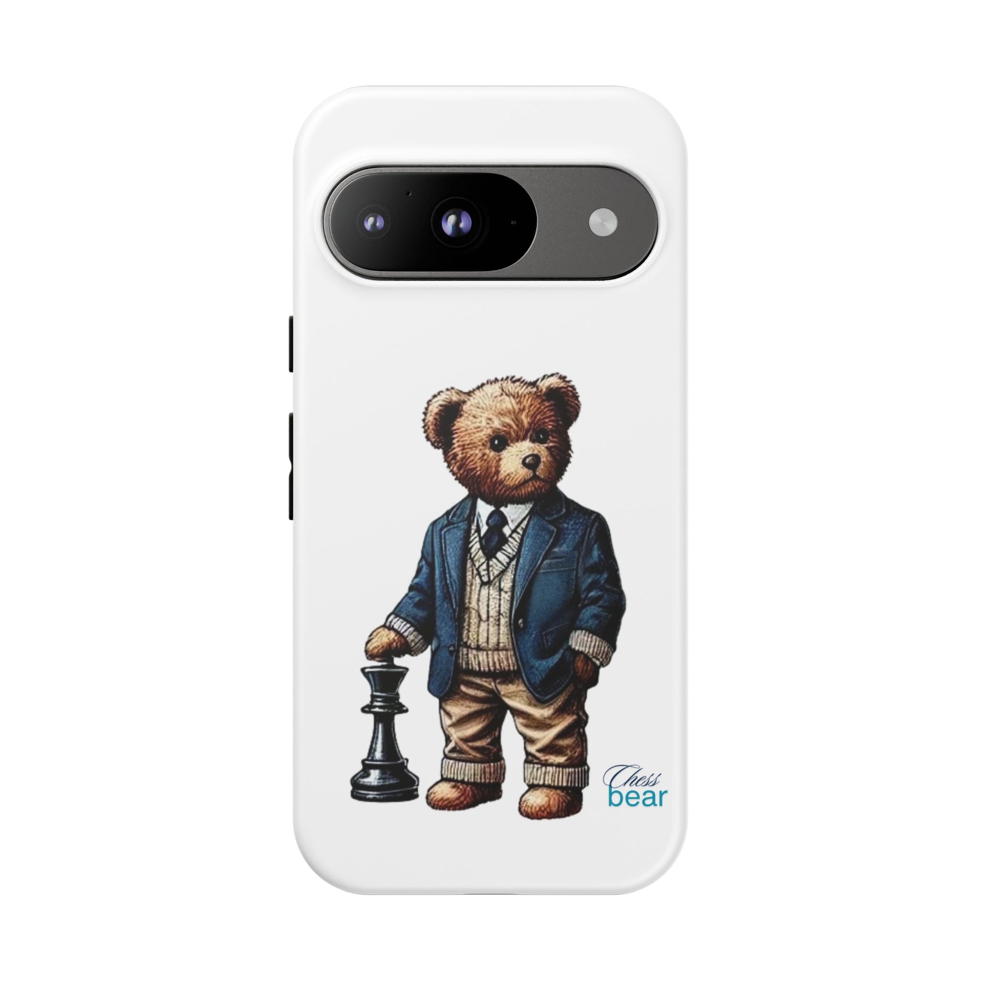 Стилен калъф за телефон Bear Chess - здрави калъфи за любителите на животни