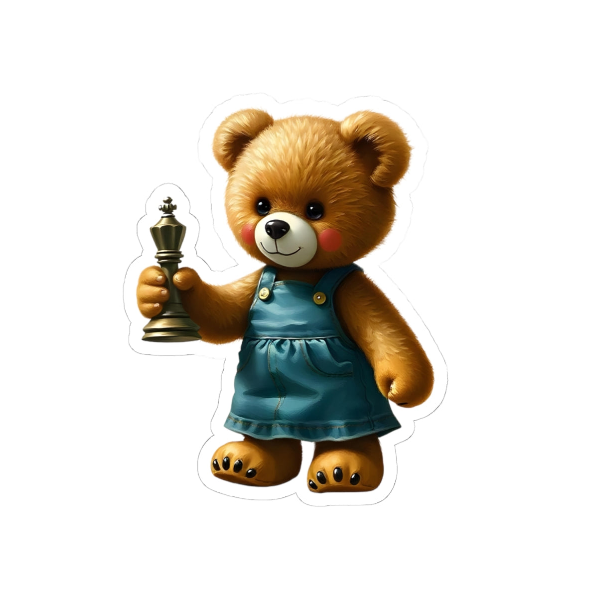 Cute Teddy Bear Chess Stickers - Playful Decor for Kids & Adults