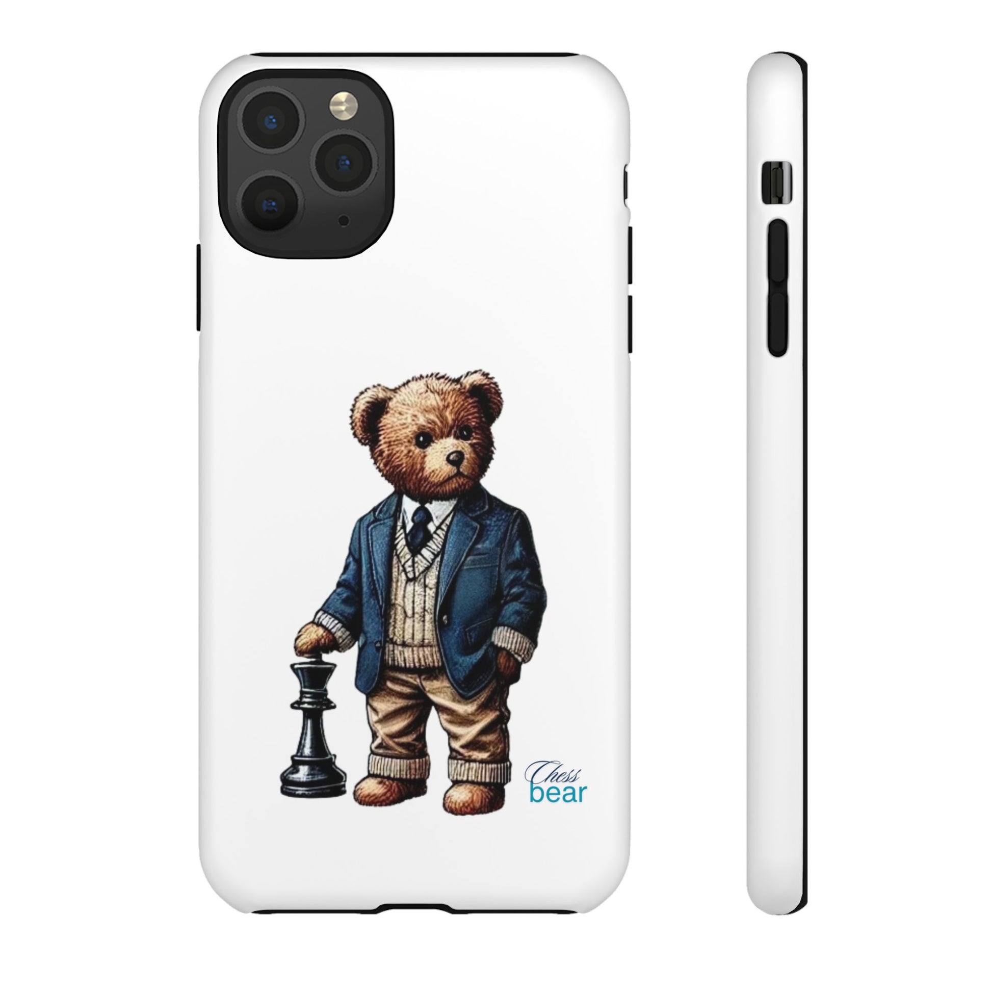 Стилен калъф за телефон Bear Chess - здрави калъфи за любителите на животни