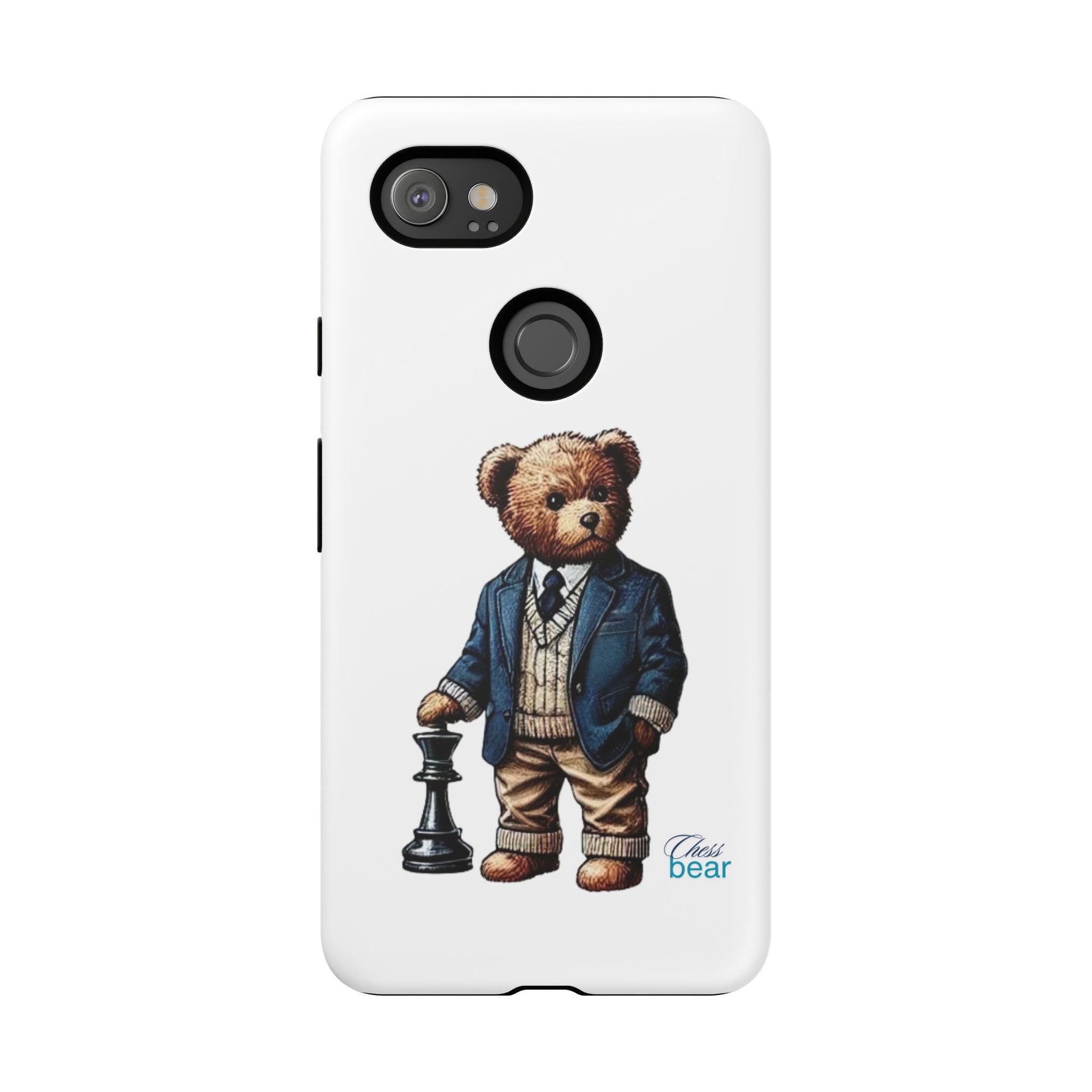 Стилен калъф за телефон Bear Chess - здрави калъфи за любителите на животни