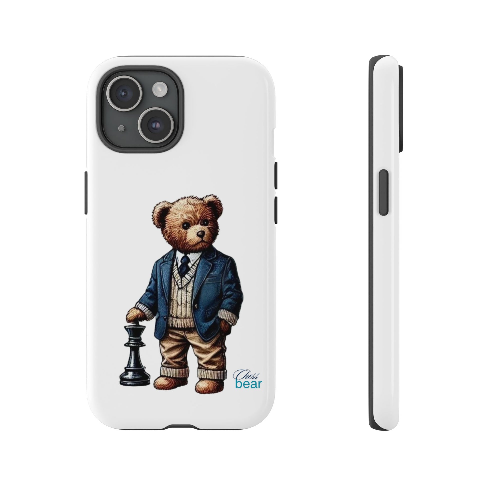 Стилен калъф за телефон Bear Chess - здрави калъфи за любителите на животни