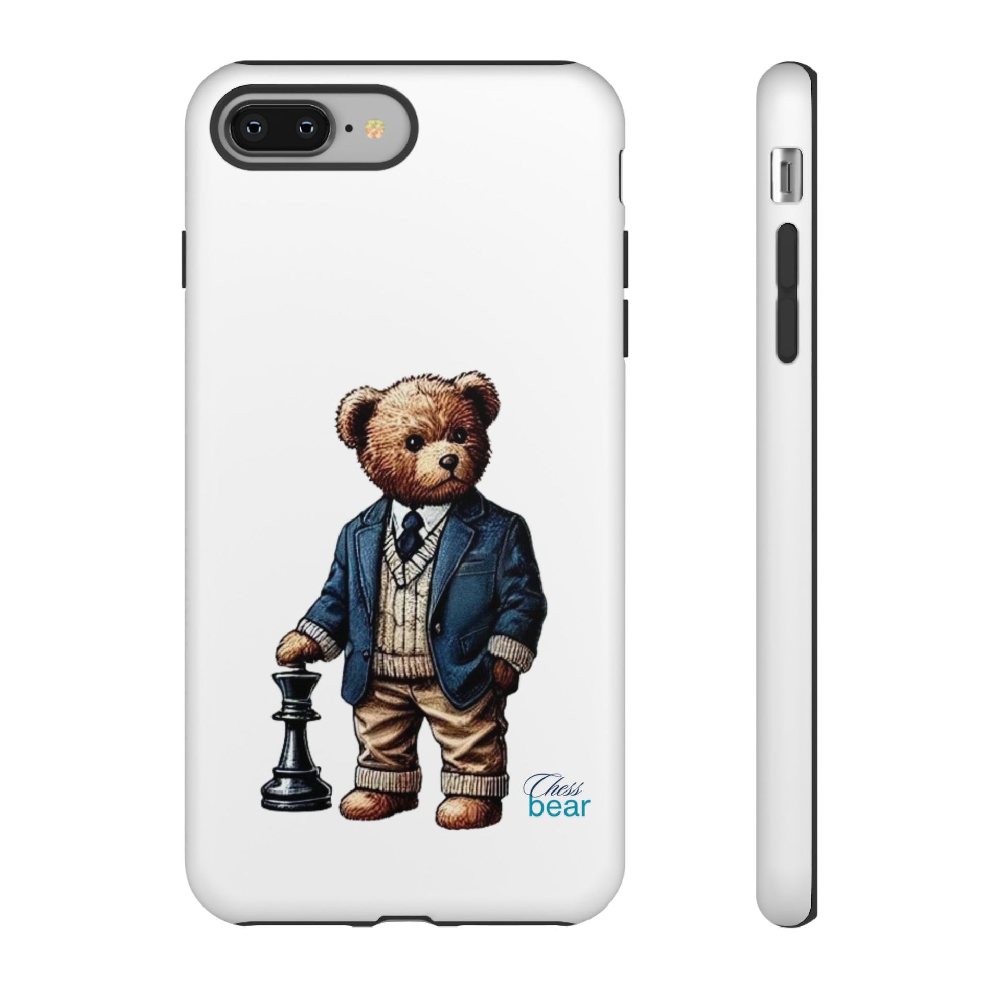Стилен калъф за телефон Bear Chess - здрави калъфи за любителите на животни