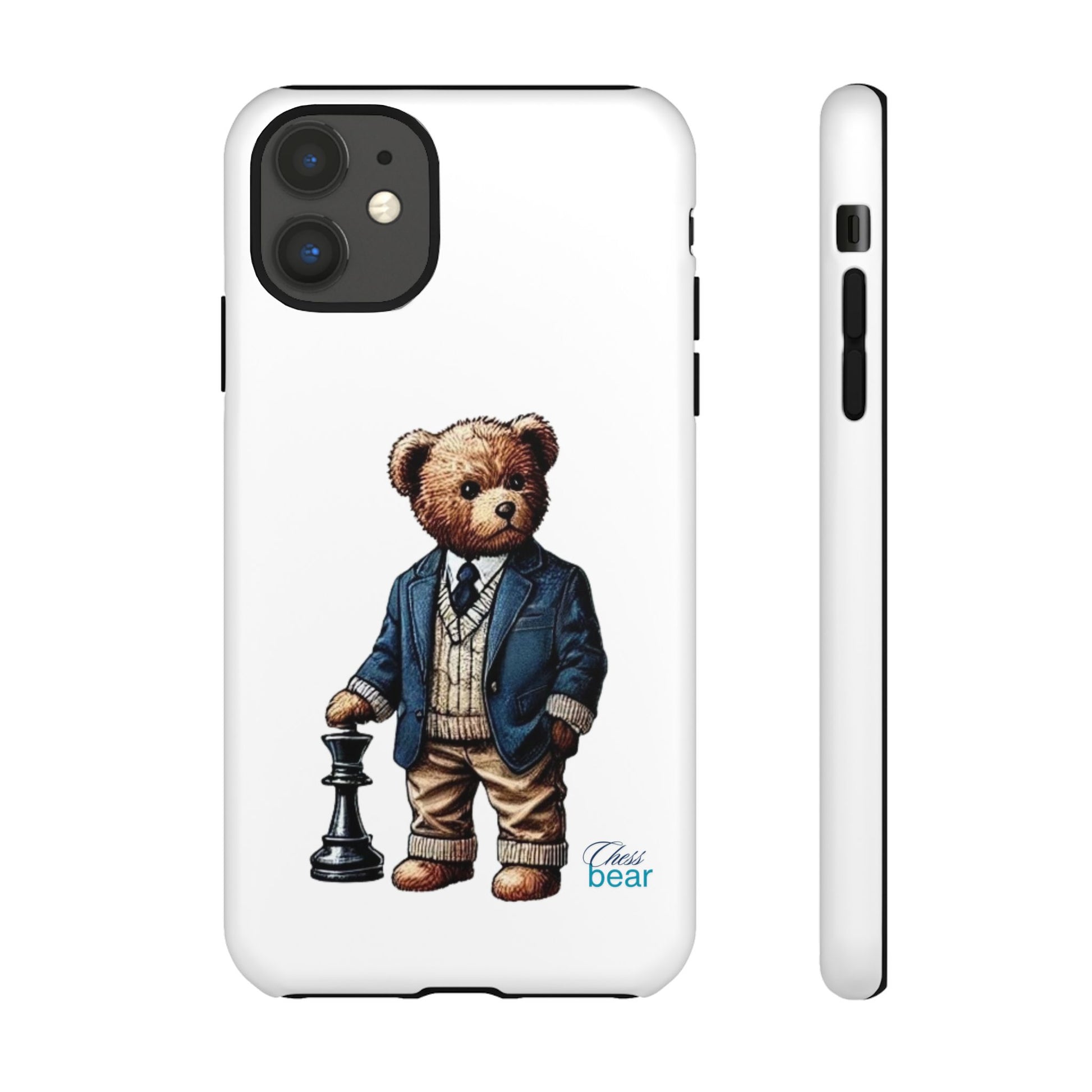 Стилен калъф за телефон Bear Chess - здрави калъфи за любителите на животни