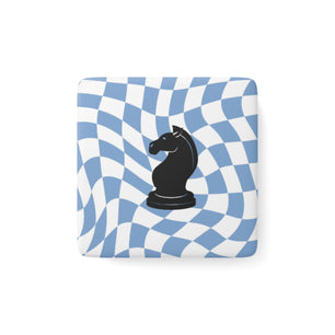 Knight Chess Porcelain Magnet - Stylish Square Design for Game Lovers