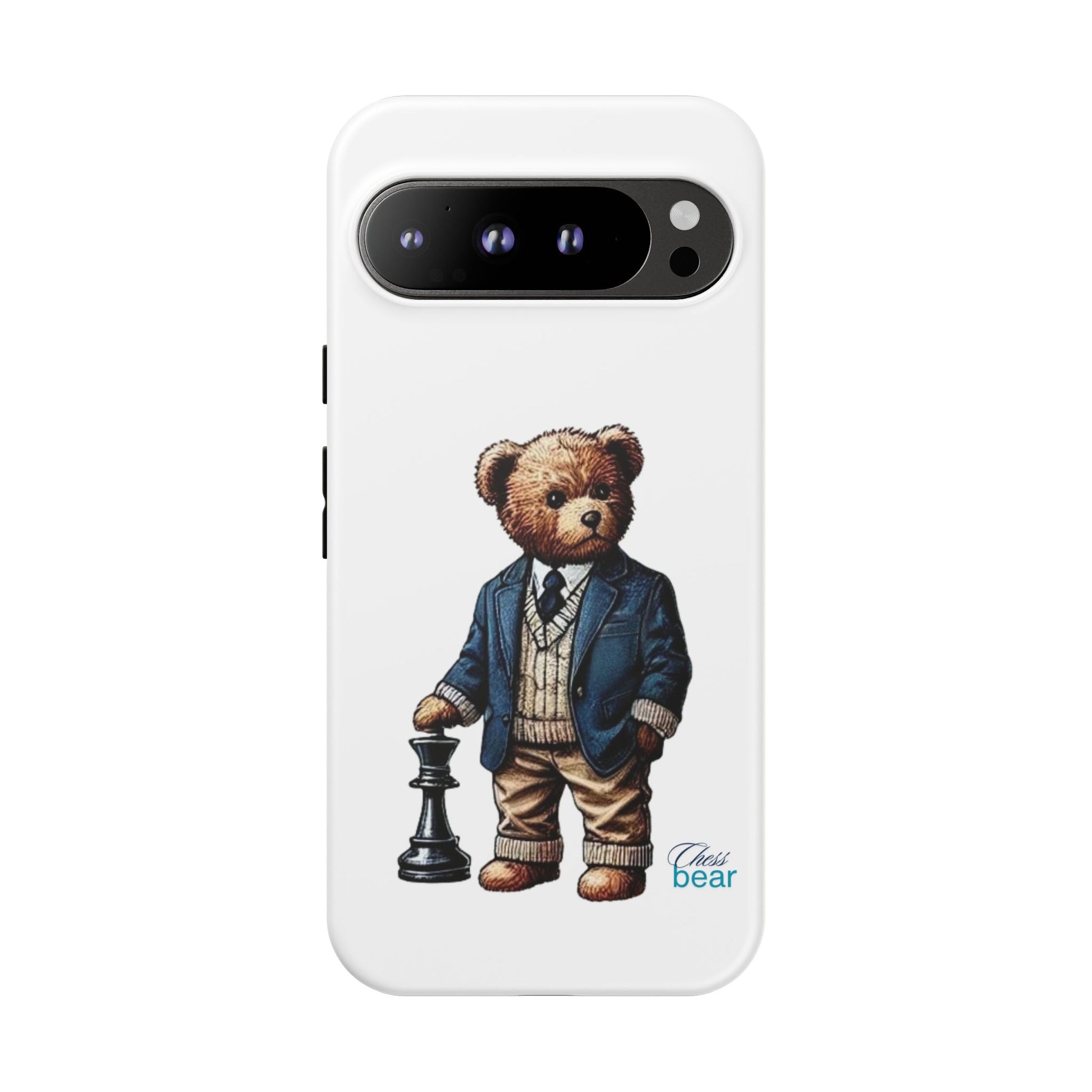 Стилен калъф за телефон Bear Chess - здрави калъфи за любителите на животни