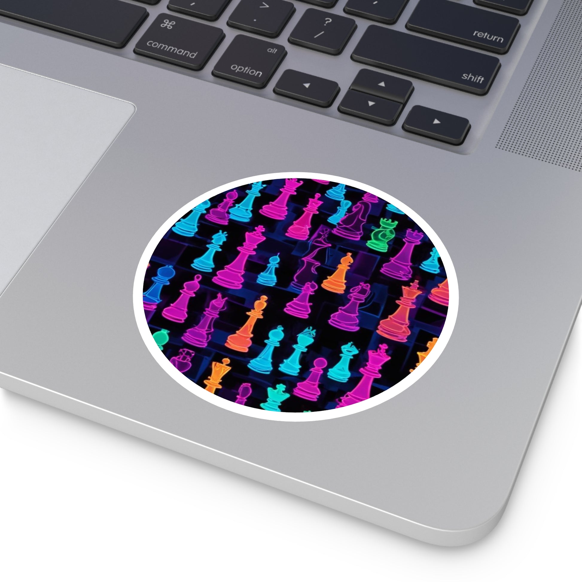 Vibrant Chess Pieces Round Stickers - Indoor/Outdoor Decor