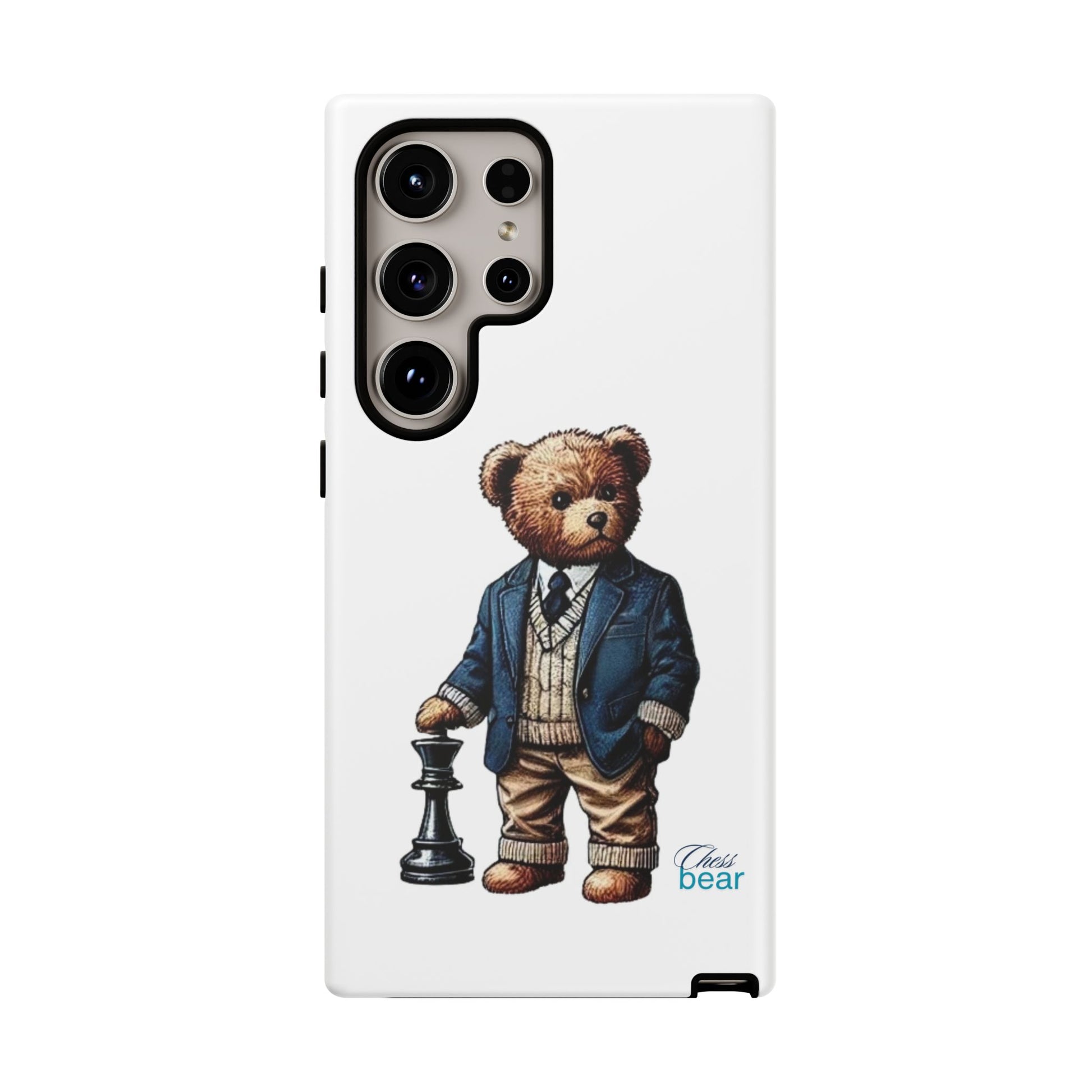 Стилен калъф за телефон Bear Chess - здрави калъфи за любителите на животни
