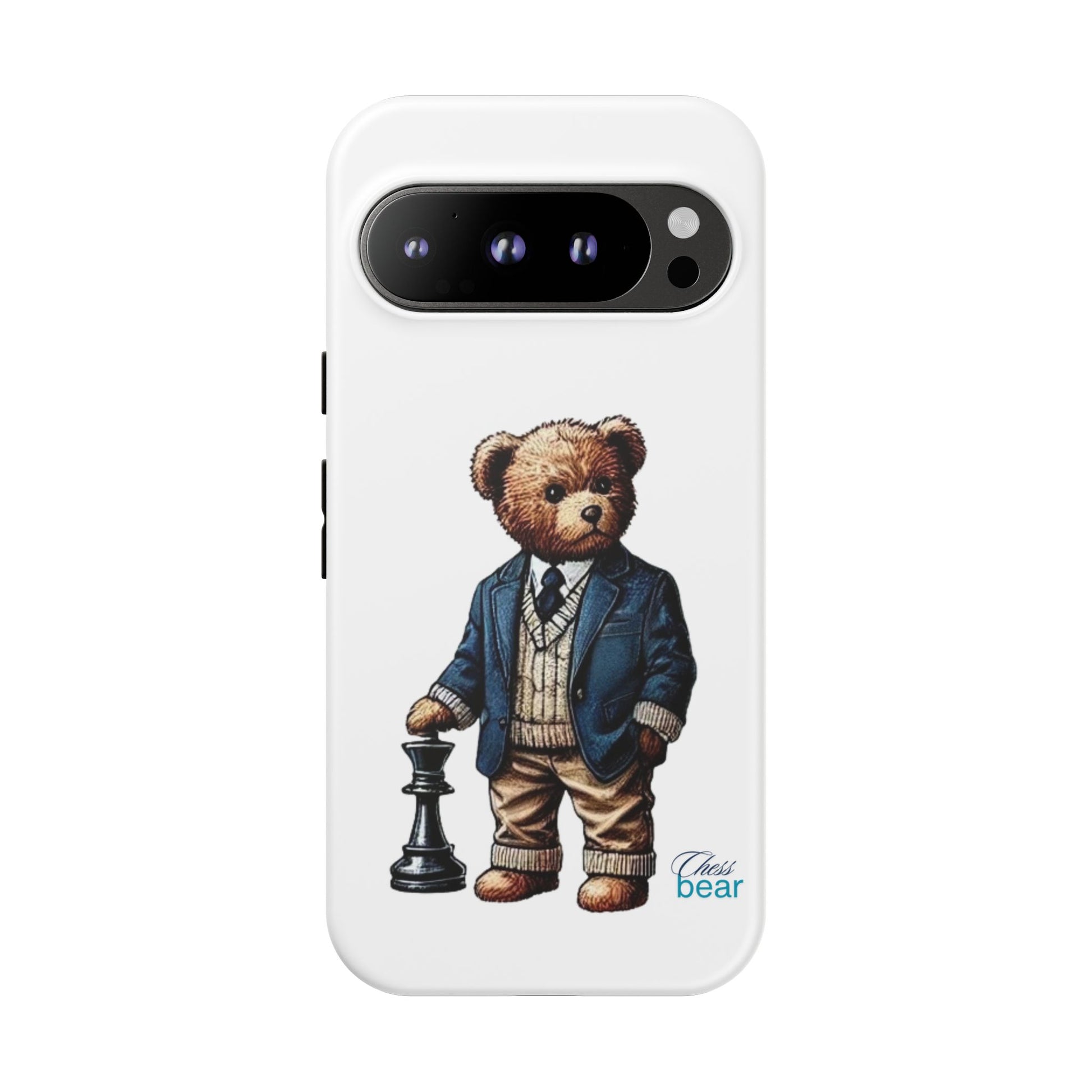Стилен калъф за телефон Bear Chess - здрави калъфи за любителите на животни