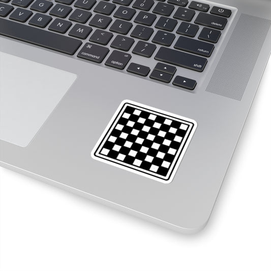 Chic Chessboard Kiss-Cut Stickers | Stylish Laptop Decor