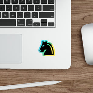 Holographic Die-Cut Stickers - Vibrant Horse Head Design for Skateboards and Decor