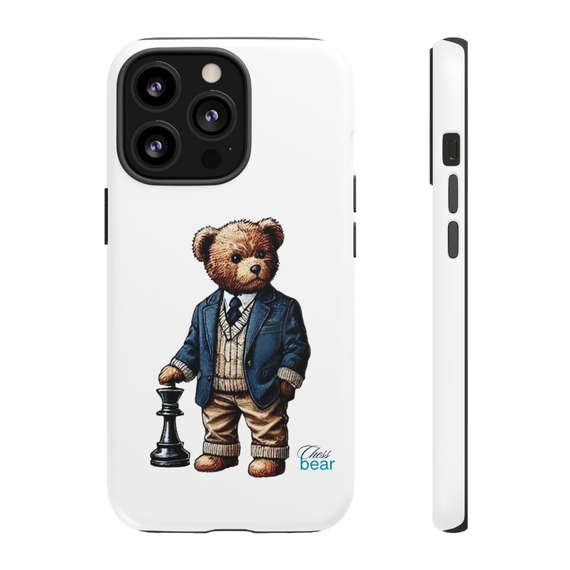Стилен калъф за телефон Bear Chess - здрави калъфи за любителите на животни