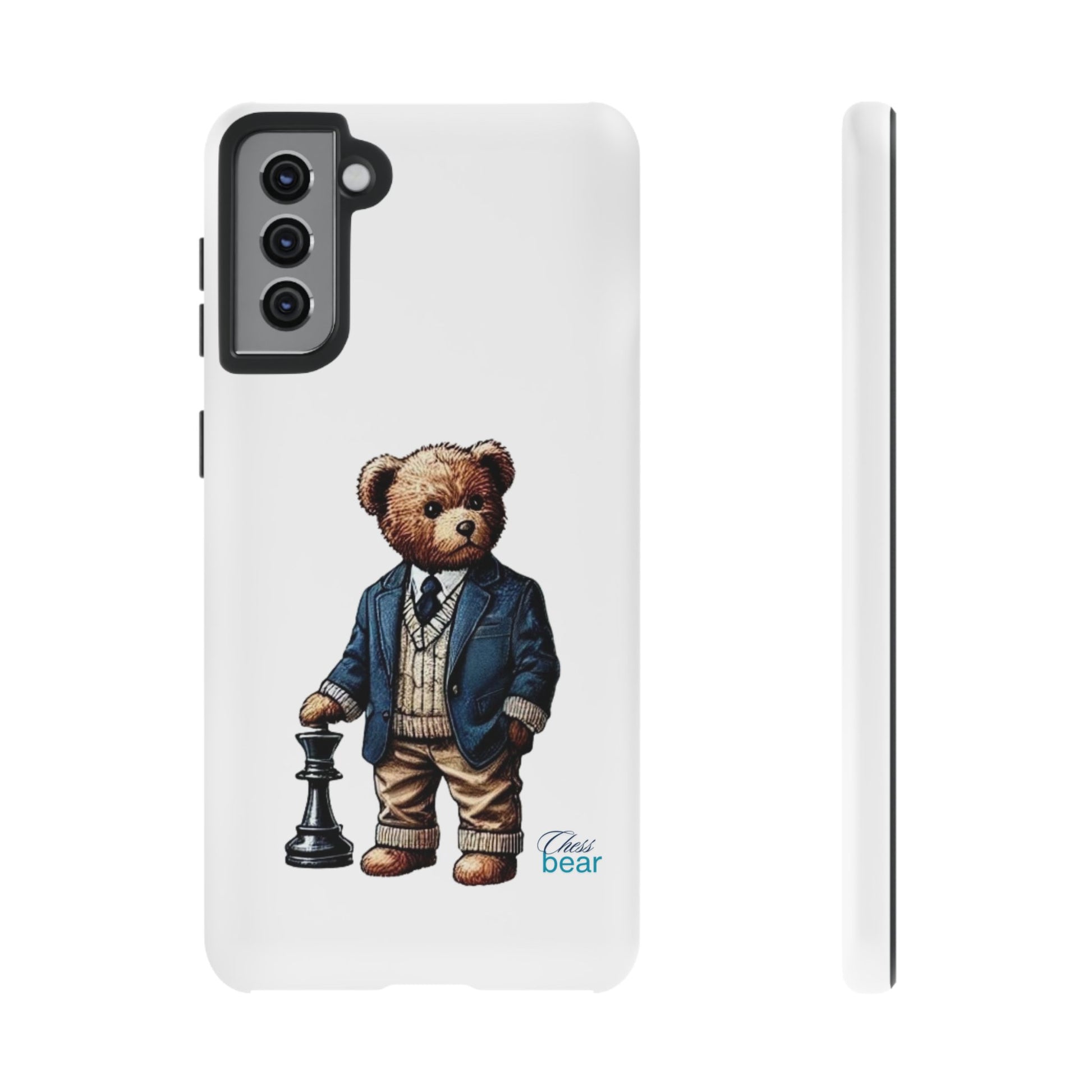 Стилен калъф за телефон Bear Chess - здрави калъфи за любителите на животни