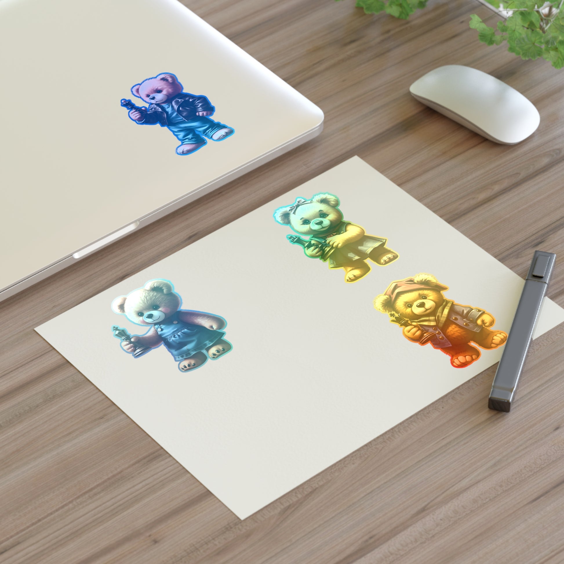 Cute Bear Character Sticker Sheets - Perfect for Kids & Scrapbooking
