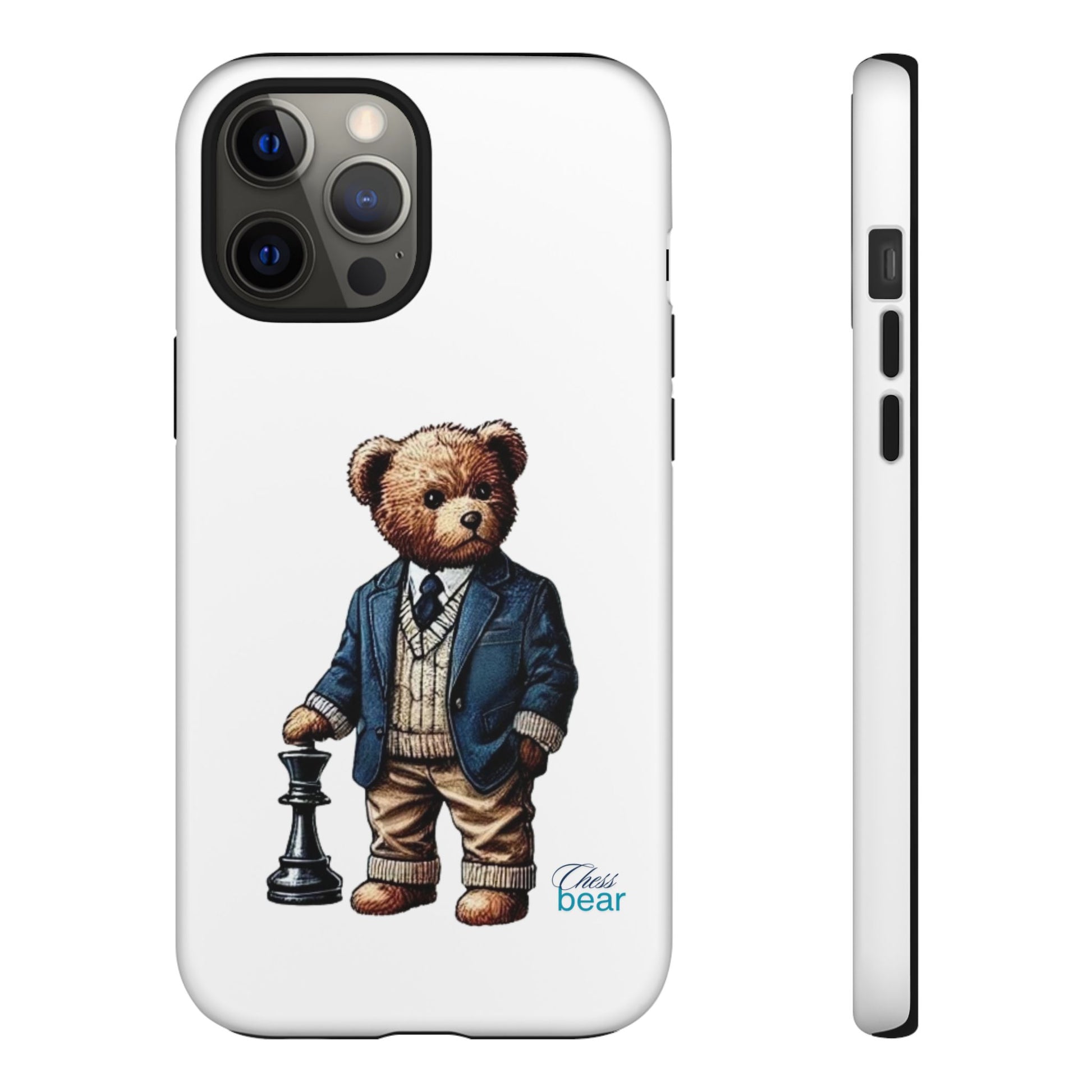 Стилен калъф за телефон Bear Chess - здрави калъфи за любителите на животни
