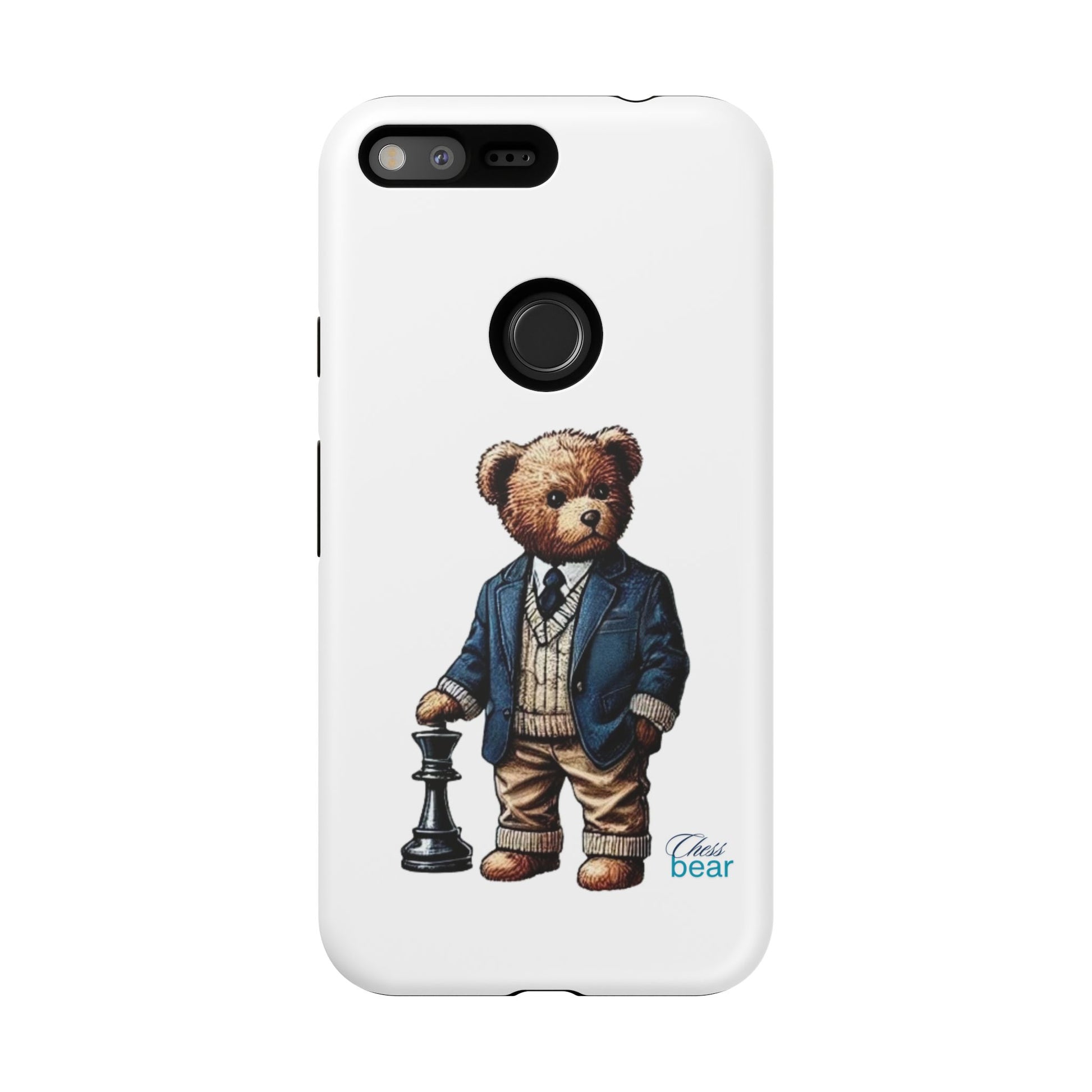 Стилен калъф за телефон Bear Chess - здрави калъфи за любителите на животни